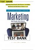 Test Bank for Marketing: Real People, Real Choices, 10th Edition by Michael R. Solomon, Greg W. Marshall and Elnora W. Stuart Chapter 1-14