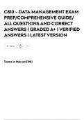 C810 - DATA MANAGEMENT EXAM PREP&sol;COMPREHENSIVE GUIDE&sol; ALL QUESTIONS AND CORRECT ANSWERS &vert; GRADED A&plus; &vert; VERIFIED ANSWERS &vert; LATEST VERSION