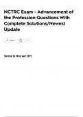 NCTRC Exam - Advancement of the Profession Questions With Complete Solutions&sol;Newest Update