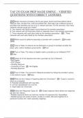 TAP 250 EXAM PREP MADE SIMPLE &ndash; VERIFIED QUESTIONS WITH CORRECT ANSWERS