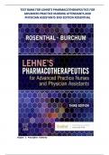 Test Bank for Lehne's Pharmacotherapeutics For Advanced Practice Nurses And Physician Assistants 3rd Edition by Laura D&period; Rosenthal&comma; Jacqueline Rosenjack Burchum&vert;&vert; All Chapters 1-94&vert;&vert; Graded A&plus;
