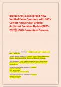Bronze Cross Exam&vert;Brand New Verified Exam Questions with 100&percnt; Correct Answers&vert;All Graded A&plus;&vert;Latest Premium Update&lpar;2025-2026&rpar;&vert;100&percnt; Guaranteed Success&period;