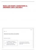 BUS2-130 EXAM 2 QUESTIONS & ANSWERS 100&percnt; SOLVED&excl;&excl;