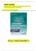 Test Bank - for Evidence-Based Physical Examination&colon; Best Practices for Health and Well-Being Assessment 2nd Edition by Kate Gawlik&comma; All Chapters &vert; Complete Guide A&plus;