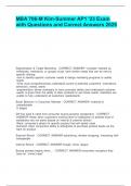 MBA 706-M Kim-Summer AP1 -23 Exam with Questions and Correct Answers 2025&period;