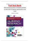Full Test Bank TEST BANK READING UNDERSTANDING & APPLYING NURSING RESEARCH 6TH FAIN