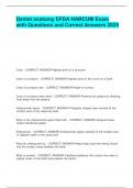 Dental anatomy EFDA HARCUM Exam with Questions and Correct Answers 2025&period;