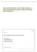 NCC AP PRACTICE TEST FOR NCACII &vert; 108 QUESTIONS &vert; WITH 100&percnt; PASSED SOLUTIONS&excl;&excl;