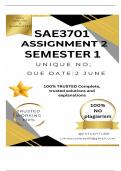 SAE3701 Assignment 2 &lpar;COMPLETE ANSWERS&rpar; Semester 1 2025 - DUE 2 June 2025
