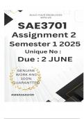 SAE3701 Assignment 2 &lpar;COMPLETE ANSWERS&rpar; Semester 1 2025 - DUE 2 June 2025
