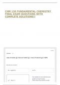 CHM 130 FUNDAMENTAL CHEMISTRY FINAL EXAM QUESTIONS WITH COMPLETE SOLUTIONS&excl;&excl;