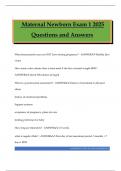 Maternal Newborn Exam 1 2025 Questions and Answers