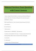 Maternal Newborn Exam Questions with Correct Answers