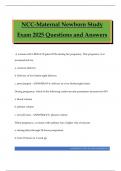 NCC-Maternal Newborn Study Exam 2025 Questions and Answers