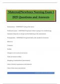 Maternal&sol;Newborn Nursing Exam 1 2025 Questions and Answers