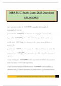 MBA MFT Study Exam 2025 Questions and Answers