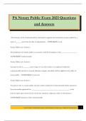 Notary Public Bundled  Exams Questions and Answers 100&percnt; Pass &vert;Verified and Updated 