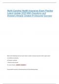North Carolina Health Insurance Exam Practice  Latest Update 2025 With Questions and  Answers Already Graded A&plus;&vert;Assured Success 