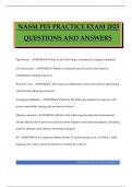 NASM PES PRACTICE EXAM 2025 QUESTIONS AND ANSWERS