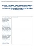 NURS 601 TEST BANK FINAL EXAM 2024-2025NEWEST  VERSION WITH COMPLETE 100 QUESTIONS AND  ACCURATE DETAILED ANSWERS VERIFIED ANSWERS  ALREADY GRADED A&plus;