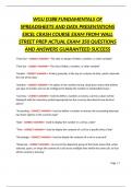 WGU D388 FUNDAMENTALS OF SPREADSHEETS AND DATA PRESENTATIONS EXCEL CRASH COURSE EXAM FROM WALL STREET PREP ACTUAL EXAM 350 QUESTIONS AND ANSWERS GUARANTEED SUCCESS
