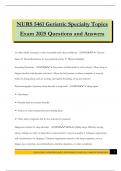 NURS 5461 Geriatric Specialty Topics Exam 2025 Questions and Answers
