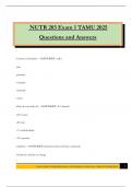 NUTR 203 Exam 1 TAMU 2025 Questions and Answers