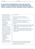ATI NUTRITION COMPREHENSIVE FINAL EXAM 2025&sol;2026  NEWEST&excl;&excl; ACTUAL COMPLETE REAL EXAM QUESTIONS AND  CORRECT ANSWERS &lpar;VERIFIED ANSWERS&rpar; ALREADY GRADED A&plus;&period; 