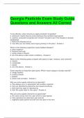 Georgia Pesticide Exam Study Guide Questions and Answers All Correct 