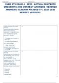 NURS 275 EXAM 4   2025 &vert; ACTUAL COMPLETE  QUESTIONS AND CORRECT ANSWERS &lpar;VERIFIED  ANSWERS&rpar; ALREADY GRADED A&plus; &vert; 2025-2026  NEWEST VERSION 