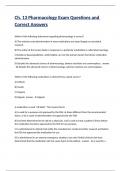 Ch&period; 13 Pharmacology Exam Questions and Correct Answers
