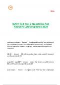MATH 334 Test 2 Questions And Answers Latest Updates 2025