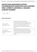 special needs appropriate practices COMPREHENSIVE QUESTIONS AND ANSWERS &lpar;100&percnt; CORRECT ANSWERS&rpar; A&plus; GRADED &vert; ALREADY PASSED&excl;&excl;