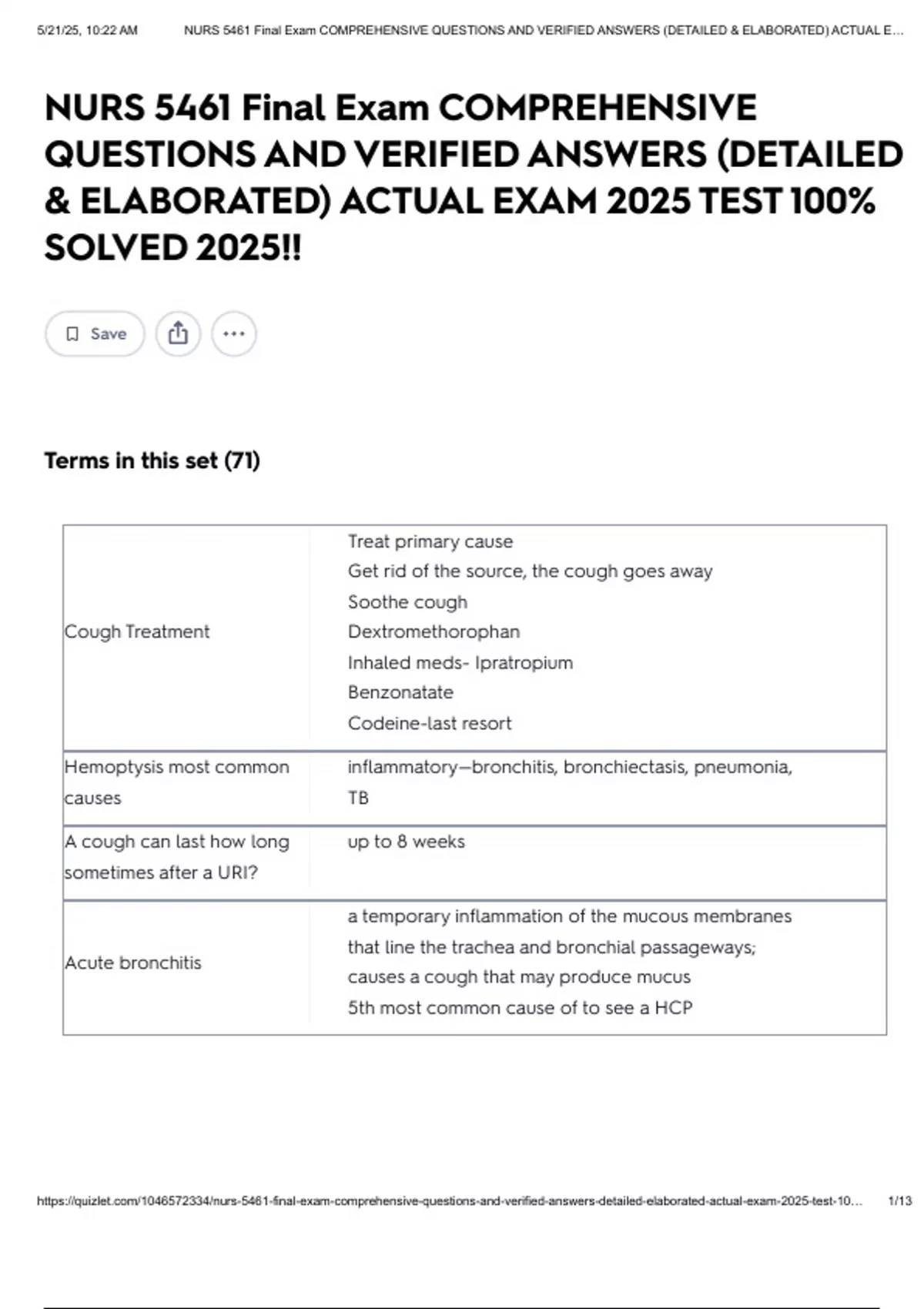 NURS 5461 Final Exam COMPREHENSIVE QUESTIONS AND VERIFIED ANSWERS ...