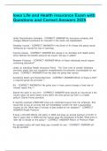 Iowa Life and Health insurance Exam with Questions and Correct Answers 2025&period;