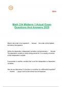 Math 334 Midterm 1 Actual Exam Questions And Answers 2025