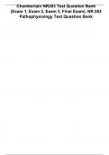 Chamberlain NR283 Test Question Bank &lpar;Exam 1&comma; Exam 2&comma; Exam 3&comma; Final Exam&rpar;&period; NR 283 Pathophysiology Test Question Bank