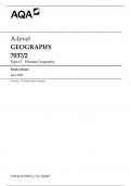A-level GEOGRAPHY 7037&sol;2 Paper 2 Human Geography