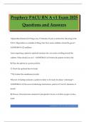 Prophecy PACU RN A v1 Exam 2025 Questions and Answers