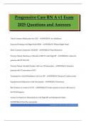 Progressive Care RN A v1 Exam 2025 Questions and Answers