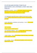 STATE BOARD INSTRUCTOR EXAM QUESTIONS AND ANSWERS LATEST 2025-2026 UPDATE