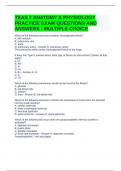 TEAS 7 ANATOMY & PHYSIOLOGY PRACTICE EXAM QUESTIONS AND ANSWERS - MULTIPLE CHOICE 