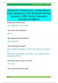 California Chiropractic Jurisprudence  Exam Questions with Detailed Verified  Answers &lpar;100&percnt; Correct Answers&rpar;  &sol;Already Graded A&plus;