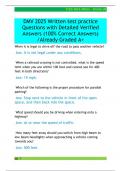 DMV 2025 Written test practice  Questions with Detailed Verified  Answers &lpar;100&percnt; Correct Answers&rpar;  &sol;Already Graded A&plus; 