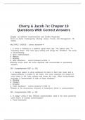 Cherry & Jacob 7e&colon; Chapter 19 Questions With Correct Answers