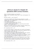 Cherry & Jacob 7e&colon; Chapter 20 Questions With Correct Answers