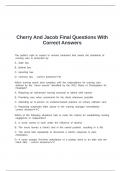 Cherry And Jacob Final Questions With Correct Answers
