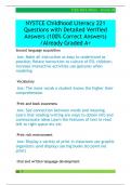NYSTCE Childhood Literacy 221  Questions with Detailed Verified  Answers &lpar;100&percnt; Correct Answers&rpar;  &sol;Already Graded A&plus; 