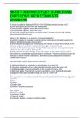 TEAS 7 SCIENCE STUDY GUIDE EXAM QUESTIONS WITH COMPLETE ANSWERS