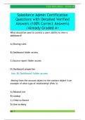 Salesforce Admin Certification  Questions with Detailed Verified  Answers &lpar;100&percnt; Correct Answers&rpar;  &sol;Already Graded A&plus; 